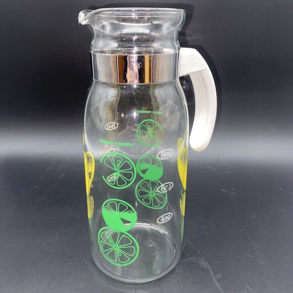 Pyrex Lemon & Lime Slices Juice Pitcher Carafe Vintage No Lid- Replacement - Picture 9 of 9